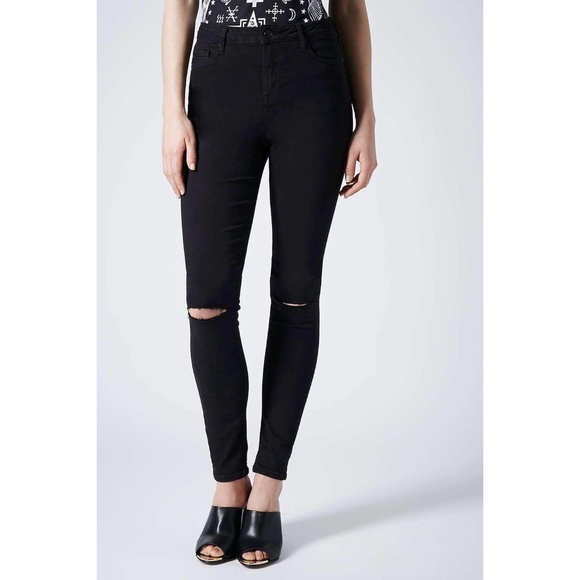 Topshop Denim - Topshop | Moto Washed Black Jamie Skinny Jeans 34
